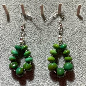 Green Turquoise Sterling Silver Earrings